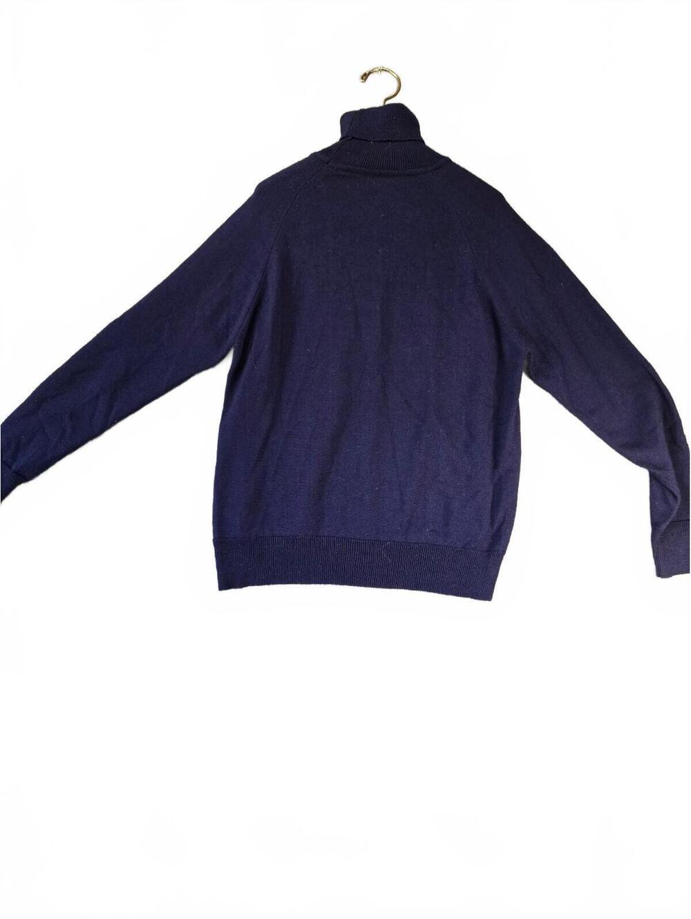 Men's Navy Blue Turtleneck Sweater Medium K.P. Knitwear